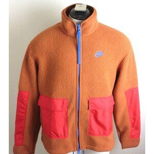 Nike Sportswear Men's Sport Essentials Full Zip Fleece Jacket Orange Size Medium